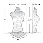 Azar Female White Plastic Bust Torso Mannequin - 12" Square Metal Base-Metal powder coated base