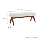 Modway Lyra 47" Boucle Upholstered Bench - Ivory/Boucle-47 Inches