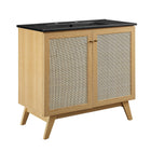 Modway Soma 36" Bathroom Vanity - Oak/Black-MDF and Particleboard
