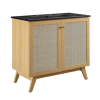 Modway Soma 36" Bathroom Vanity - Oak/Black-MDF and Particleboard