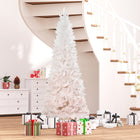 HOMCOM 7' Artificial Christmas Tree with Metal Base - Pink/White-White at the top, fades into pink, to create sweet atmosphere 