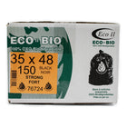Eco II Oxo-Biodegradable Garbage Bags - Strong - 35" x 48" - Black - 150 Pack-35" x 48"