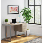 Whalen 48" Peruzzi Writing Desk - Griege Pecan and Silver-On trend finishes featuring greige pecan surfaces complimented by silver mist metal frame and decorative hardware