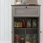 HOMCOM 23.6"W Farmhouse Sideboard Buffet Cabinet with Barn Doors & Drawer - Grey Wash-The melamine surface is also smooth and easy to clean