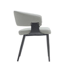 Manhattan Comfort Luce 22" Modern Textured Leatherette Upholstered Dining Chair - Stone Grey - Set of 2-Made to Last. Commercial Grade Product