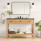 Modway Zaire 48" Single Sink Bathroom Vanity - Natural/Black-Metal Handle Pulls
