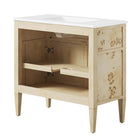Modway Elysian 36" Wood Bathroom Vanity - White/Burl-Burl Wood Veneer