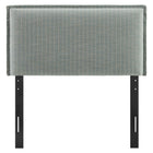 Modway Camille Striped Linen Blend Twin Size Headboard - Spa Blue Stripe-Flanged Border