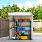 Outsunny Small Outdoor Storage Shed with Adjustable Shelf - 5' x 3' - Green-Protective gloves and a tutorial video ensures smooth and easy assembly 