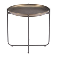 Zuo Bronson Side Table - Bronze-Painted Steel round shape tabletop