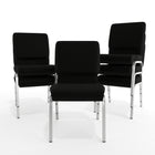 Flash Furniture HERCULES 18.5"W Stacking Church Chair in Black Fabric - Silver Vein Frame-16 Gauge Steel Frame