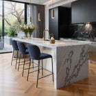 Zuo Plat Counter Stool - Blue - Set of 2-Dimensions: 19.7" L x 19.7" W x 36.2" H