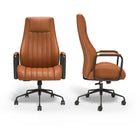 Union & Scale Industria Manager Chair - Brown-Back dimensions: 27.76"H x 21.3"W