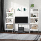 HOMCOM 4 Tier Ladder Shelf Bookcase - White - Set of 2-Material: MDF, Steel 