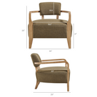 Modway Zinnia Linen Blend Accent Chair - Olive-Dense Foam Cushioning