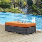 Modway Summon Outdoor Patio Sunbrella Rectangle Ottoman - Canvas/Tuscan-Round Synthetic Rattan Weave