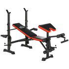 Soozier Adjustable Weight Bench with Leg Developer Barbell Rack-Multifunctional squat rack with bench includes leg extension, butterfly curl for various exercise modes 