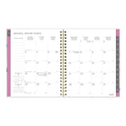 Blueline 2026 Lavender Floral Weekly/Monthly Planner with Monthly Tabs - 11'' x 8-1/2'' - Trilingual-Gold twin-wire binding with hard cover and golden foil details