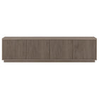 Hudson&Canal Hanson TV Stand for TV's up to 85" - Antiqued Grey Oak-A transitional design accommodates TVs up to 85" for your entertaining space