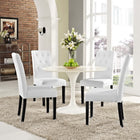Modway Confer Vinyl Dining Side Chair - White - 4 Pack-Upholstered in faux leather