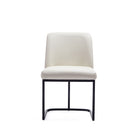 Manhattan Comfort Serena 23.62" Modern Faux Leather Upholstered Dining Chair - Cream-Modern Dining Chair for Dining Room and Home Office Use