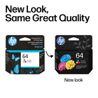 HP 64 Tri-color Original Ink Cartridge (N9J89AN#140)-New Original HP (genuine) ink cartridge