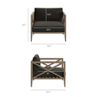 Modway Northlake Outdoor Teak Armchair - Flint Grey-Slatted Seat Base