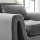 Modway Waverly Performance Velvet Armchair - Grey-Dense Foam Padding