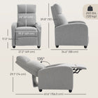 HOMCOM Push Back Recliner with Padded Seat for Home Theater - Light Grey-Assembles in 15 minutes with easy, labeled parts