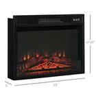 HOMCOM 1400W Electric Fireplace Insert Heater with Realistic Flames - Black-1400W heater provides supplemental zone heating for up to 323ft² (30㎡) 