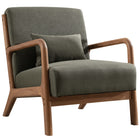 Ebello Hertford 26" Wide Mid Century Upholstered Solid Wood Accent Chair with an Extra Pillow - Green-High density foam cushions
