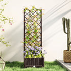 Outsunny Plastic Raised Garden Bed with Trellis - 16" x 16" x 48"-Ample planting space, great for both indoor and outdoor settings
