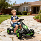 Aosom Kids Pedal Go Kart with Adjustable Seat and Shock Absorption - Green-3-position adjustable bucket seat 