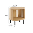 Modway Fortitude Side Table - Oak-Metal Legs