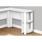 Monarch Specialties 7723 Computer Desk - White L-Shaped Corner/2 Shelves-Desktop is divided into 2 equal segments both 47 " in length