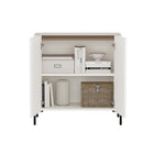 Manhattan Comfort Abbey 31.5" Modern Accent Cabinet - Maple and Off White-30 Day Limited Manufacturer's Warranty