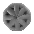 Modway Amour Tufted Button Round Performance Velvet Ottoman - Grey-Ottoman Weight Capacity: 500 lbs