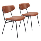 Zuo Charon Dining Chair - Vintage Brown - Set of 2-Assembly required