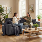 HOMCOM 86" Corduroy 3 Seater Sofa Couch with Spring Cushion - Dark Grey-Cozy corduroy fabric adds warmth and durability to your lounge  