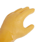 Atlas Full Arm Field Dressing/Veterinary Full Coated Nitrile Rough Grip Glove - Poly Knit Liner - Yellow - Large-Rough Grip