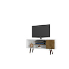 Manhattan Comfort Liberty MDP and MDF 53.14"W TV Stand, White and Rustic Brown (200AMC69)-Free Standing TV Stand for Living Room and Bedroom use.