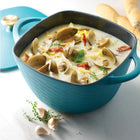 Tramontina Prisma 7 Qt Enameled Cast Iron Square Dutch Oven with Lid - Matte Teal with Gold Knob-Three-coat porcelain enamel, semi-matte exterior finish