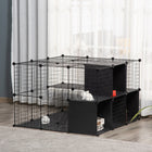PawHut 41" H 56-Panel Pet Playpen with Door-Keeps your pet safely confined while offering more space to play and rest 