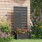 Outsunny Raised Garden Bed with Trellis with Self Draining Gap - 28" x 15" x 59"-Wood-plastic composite board won't crack and fade
