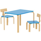 Qaba Kids Table & 2 Chair Set, Toddler Table & Chairs, Children Multi-Activity Furniture Set for Playing - Blue-3-piece set with table and 2 chairs
