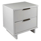 Manhattan Comfort Granville 18.11" Modern 2-Drawer Nightstand 2-Piece Set - White-Perfect for Bedside Storage, Lamps or Display Items