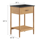 Modway Zaire 24" Bathroom Vanity - Natural/Black-Fixed Drawer