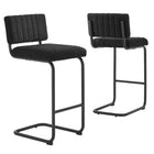 Modway Parity Boucle Counter Stools - Black Black - Set of 2-Powder-Coated Metal