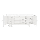 Manhattan Comfort Ella 70.9" Modern Sideboard - White-Smooth Rounded Edges Add a Modern Charm and Enhance Safety