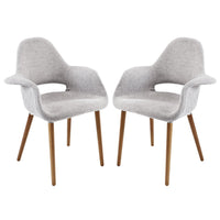 Modway Aegis Dining Armchair - Light Grey - 2 Pack-Mid-century design with a modern look
